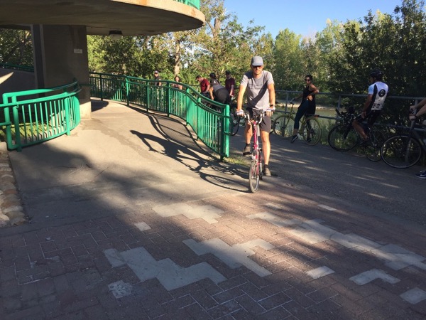 Riders taking note of infrastructure during the Cyclepalooza Infraride